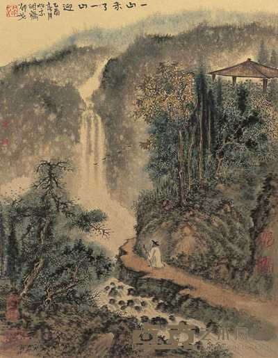 邵戈 2005年作 一山未了一山迎 镜心 40×31cm